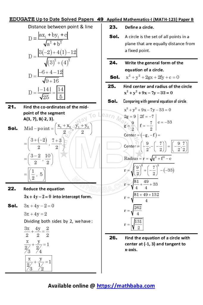 Math 123 Paper B Up to date Page 49