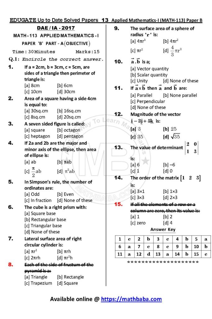 UP TO DATE Math 113 Paper B Page 13