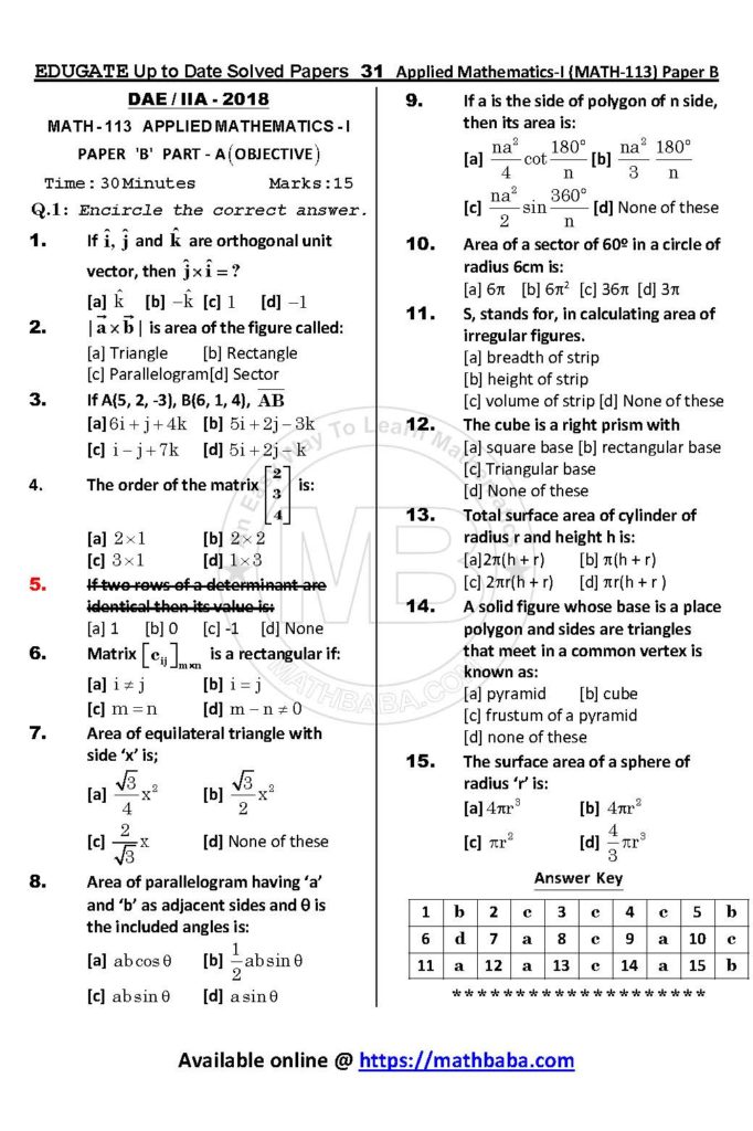 UP TO DATE Math 113 Paper B Page 31