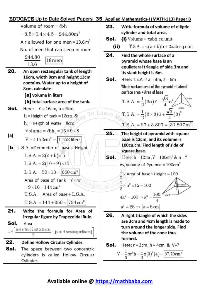 UP TO DATE Math 113 Paper B Page 35