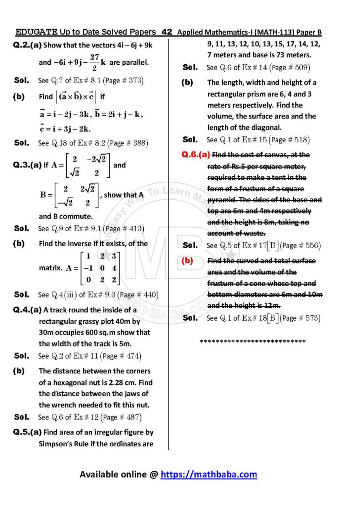 UP TO DATE Math 113 Paper B Page 42