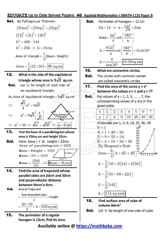 UP TO DATE Math 113 Paper B Page 46