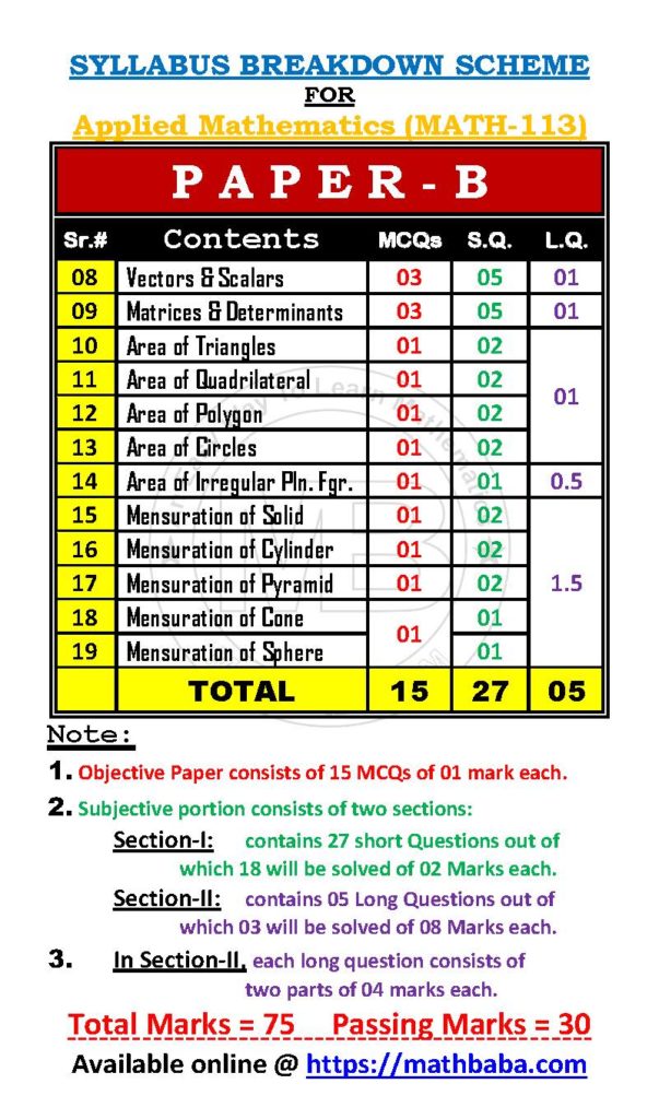 Paper Scheme MATH 113 Page 2