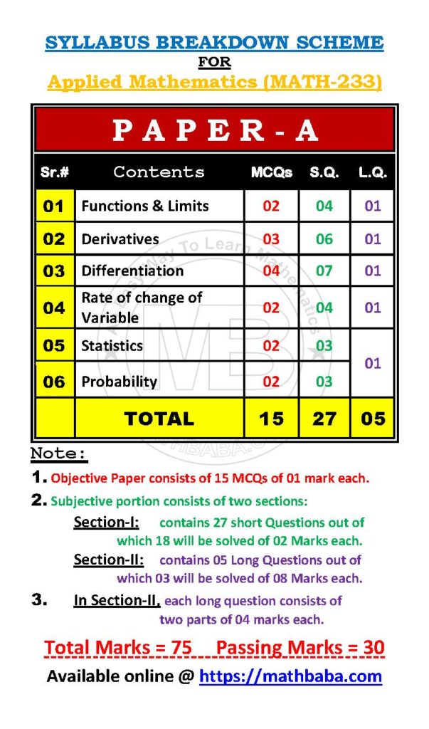 Paper Scheme MATH 233 Page 1